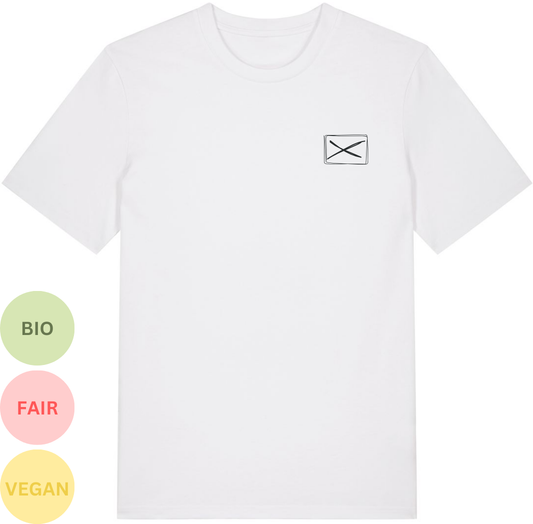 Weisses Basic T-Shirt mit besticktem Icon