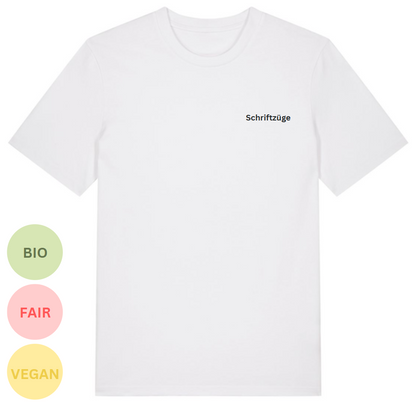 Weisses Basic T-Shirt mit gestickten Schriftzügen